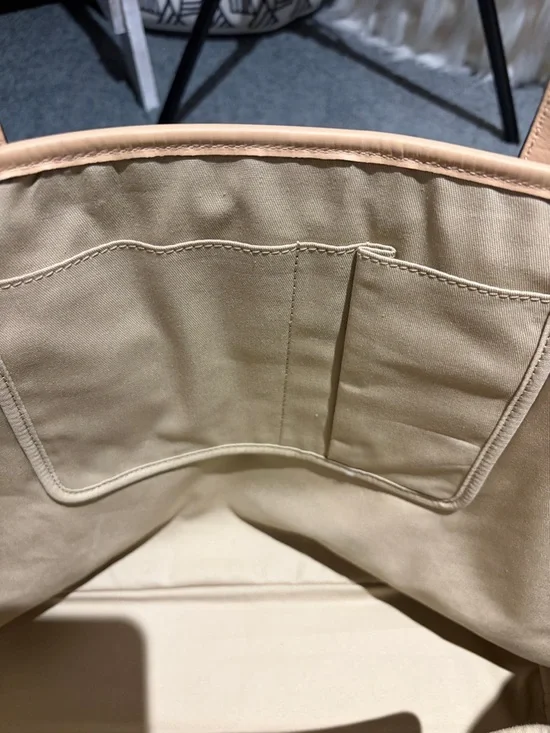 Coach Red Tote with Tan Trim and Handles - Picture 10 of 13